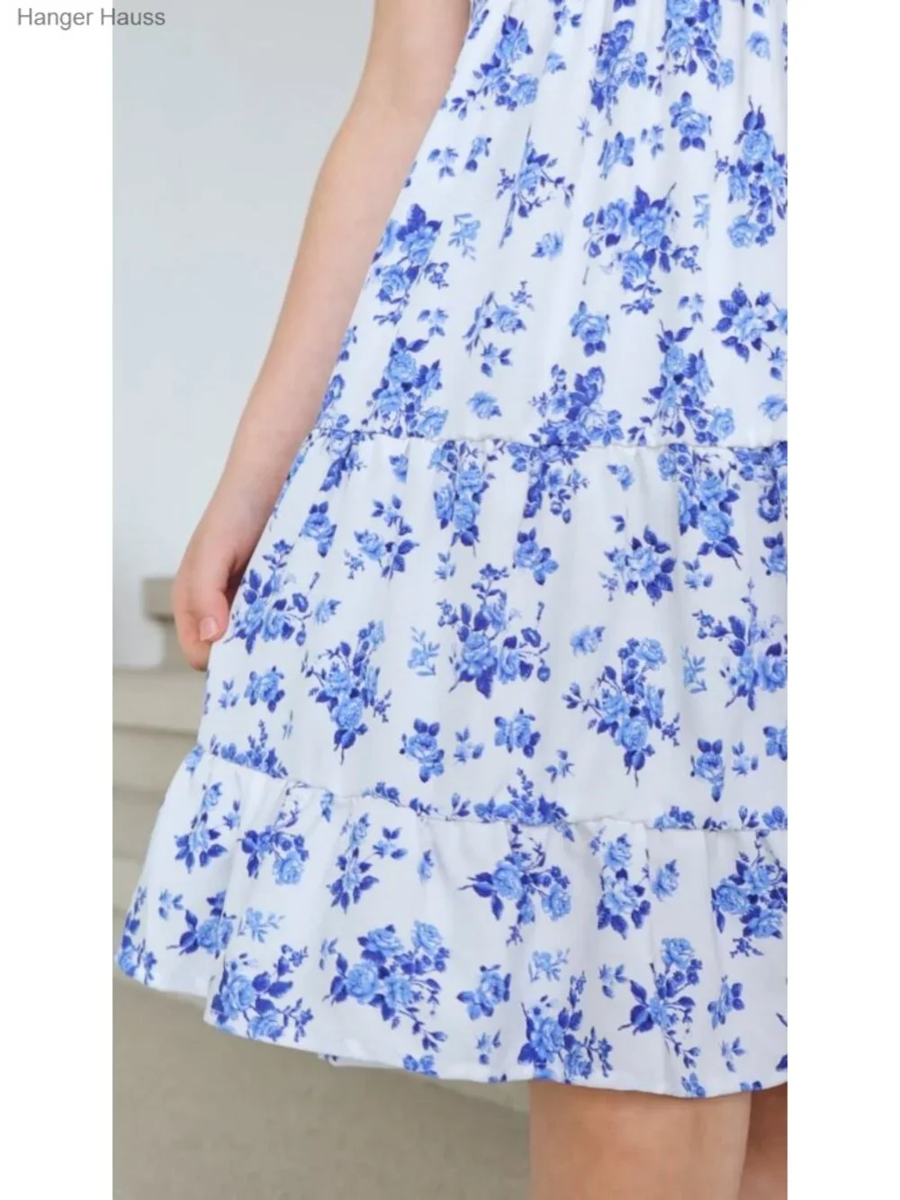 Floerns Girl's Floral Sleeveless Ruched Ruffle Hem A-Line Cami Short Dress_5